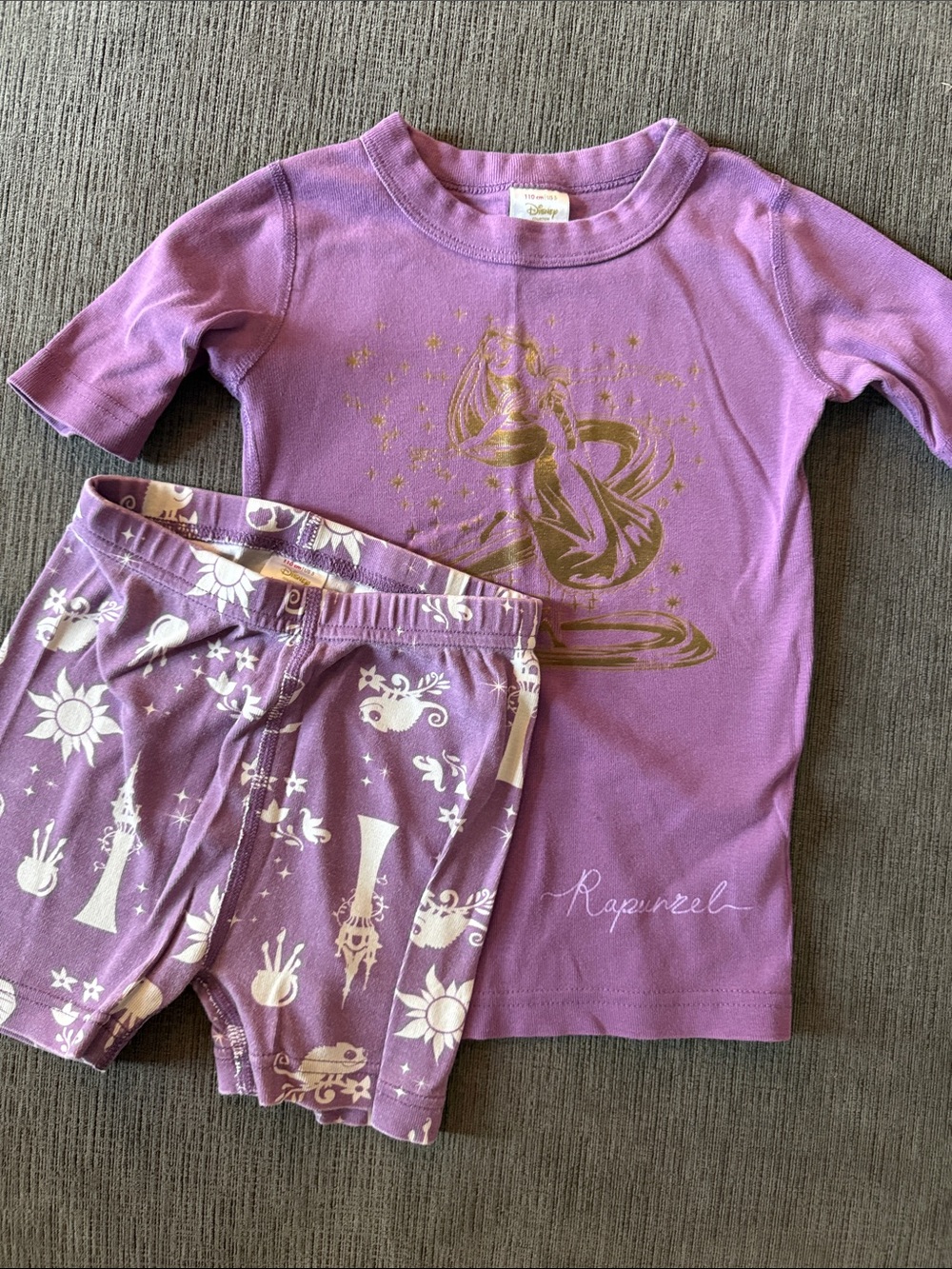 Hanna Andersson Disney Rapunzel Purple and Gold Pajama Set for Kids